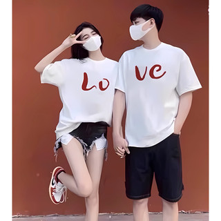 Áo cặp nam nữ, áo đôi mặc với người yêu in chữ LOVE đáng yêu ( giá 1 áo) chất cotto
