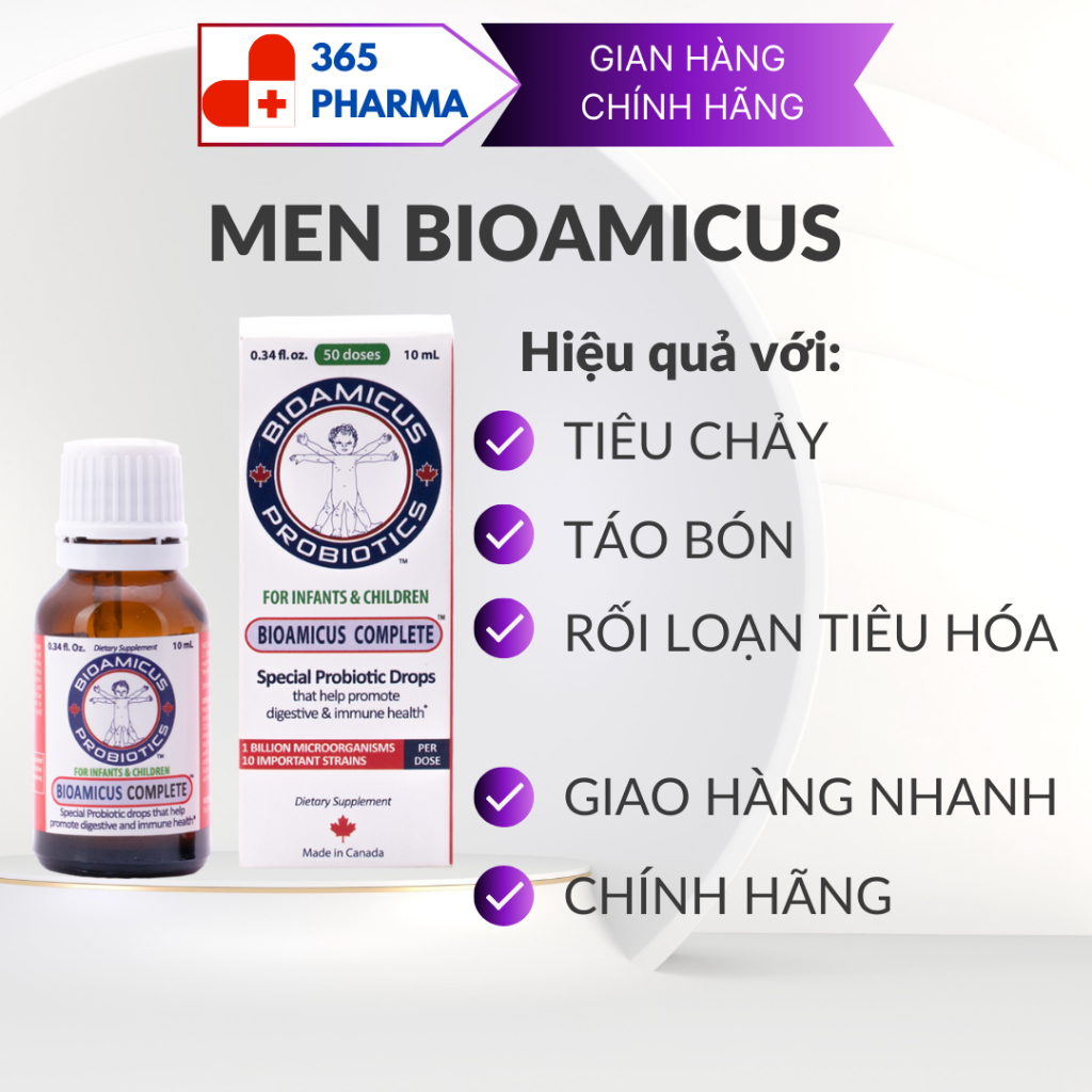 Men vi sinh 10 chủng Men Bioamicus Complete cải thiện rối loạn tiêu hoá ...