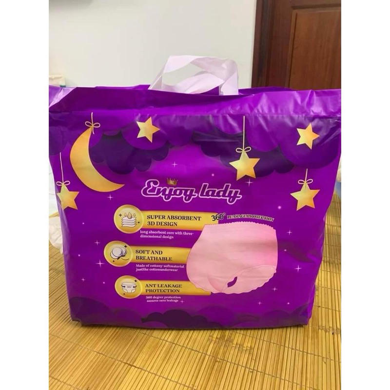 50 Miếng Băng Vệ Sinh Dạng Quần Bao Bì Tím Enjoy Lady Có Túi Riêng Size ...