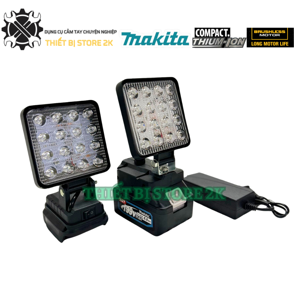 Đèn pha led dùng pin MAKITA 199V công suất 30W sử dụng chân pin phổ ...