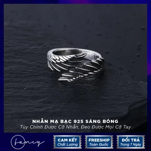 Nhẫn nam Titan hình đôi cánh cá tính Nhẫn nam free size tùy chỉnh to nhỏ s925 không gỉ Fancy_store