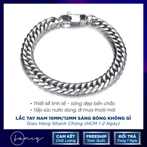 Lắc tay nam titan mắc xích cá tính, vòng tay cuban thời trang Fancy chất liệu thép cao cấp không gỉ