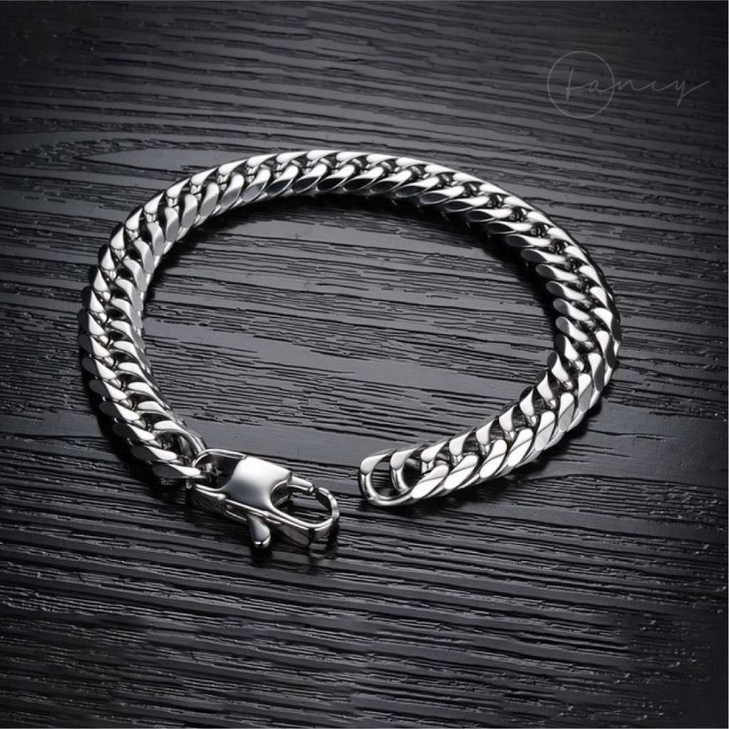 Lắc tay nam titan mắc xích cá tính, vòng tay cuban thời trang Fancy chất liệu thép cao cấp không gỉ