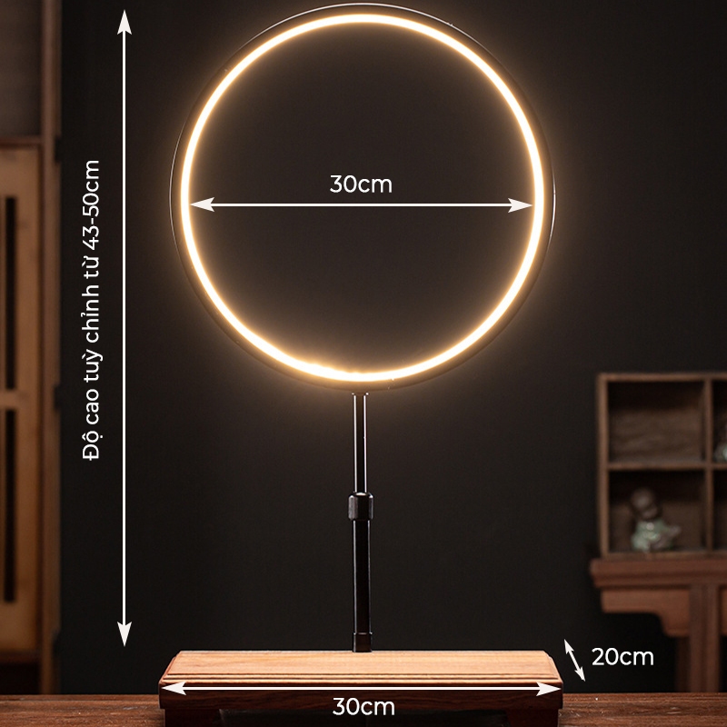 Kệ Đèn Led Đặt Tượng Trang Trí Hào Quang Chân Cắm USB Trang Trí Phong Thuỷ, Tiểu Cảnh, Nhà Cửa