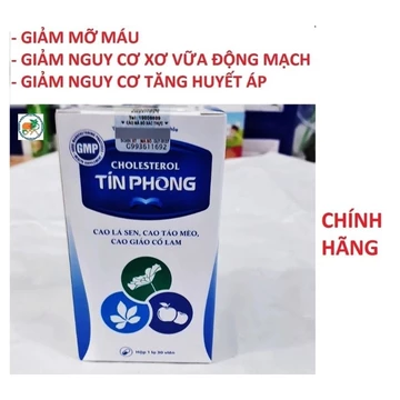 Viên uống cholesterol tín phong lọ 30 viên hỗ trợ giảm mỡ máu, giảm cân,hỗ trợ xơ vữa động mạch