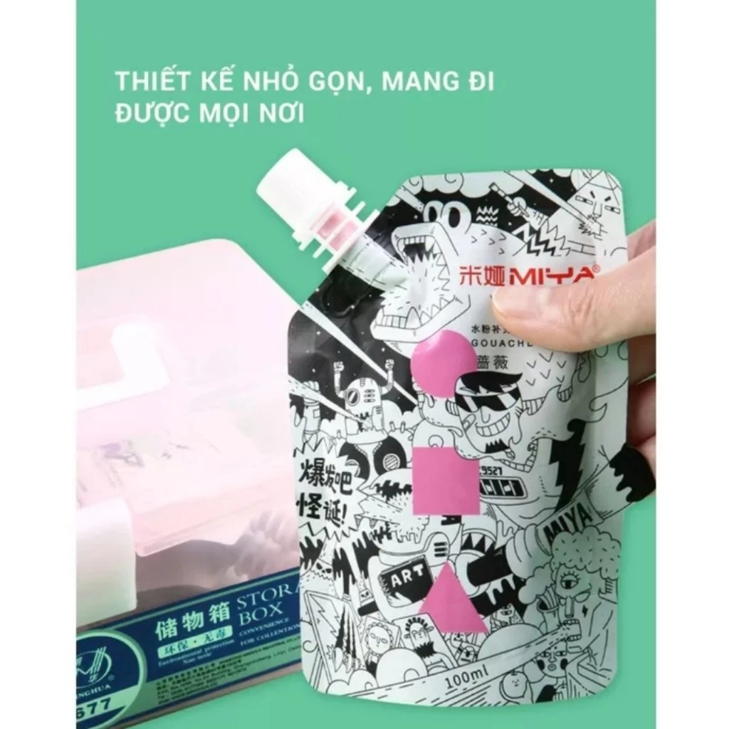 Màu Gouache Luyện Thi Miya Dạng Túi Refill 100ml