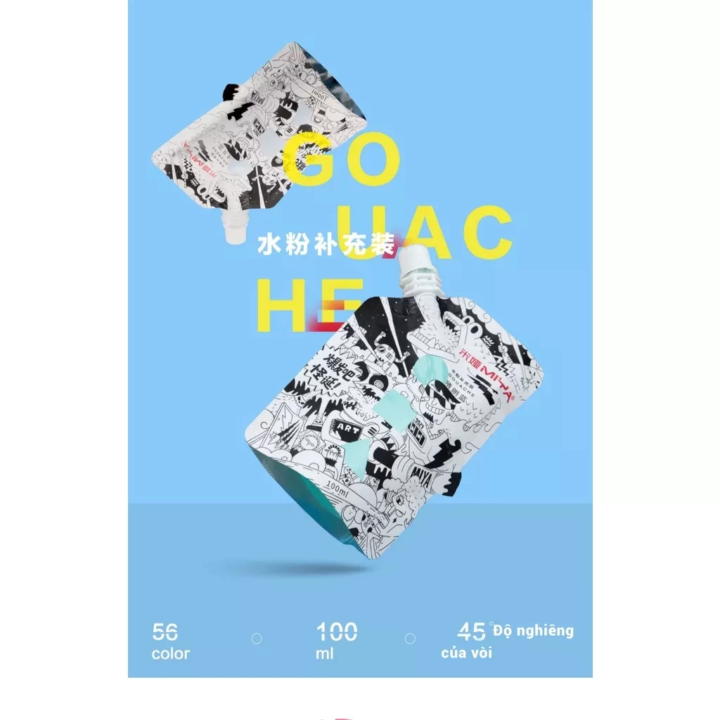 Màu Gouache Luyện Thi Miya Dạng Túi Refill 100ml