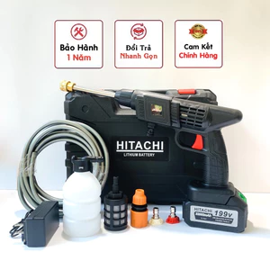 Máy Rửa Xe Mini Cầm Tay Công Suất 600W Dùng 2 Pin - Pin Đa Năng Rửa Xe, Vệ Sinh, Tưới Cây - Vòi Phun Áp Lực Mạnh