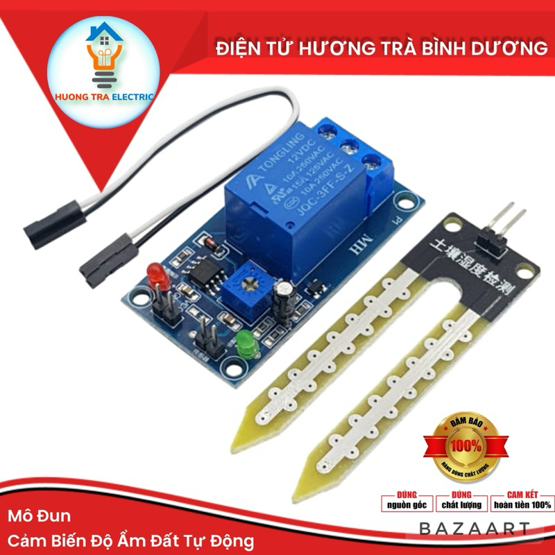 Module Cảm Biến Độ Ẩm Đất Relay 12V Dùng Cho Hệ Thống Tưới Cây Tự Động