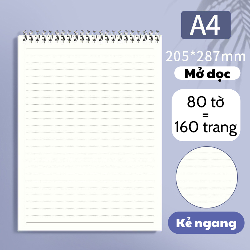 {Trợ Giá 1k} Sổ Lò Xo Basic A6 A5 B5 A4 160 Trang Kẻ Caro Kẻ Ngang Bìa ...