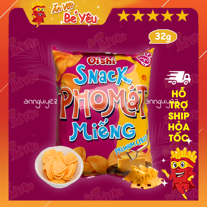 5 gói bim bim Oishi snack pho mát miếng 32g phomat | Shopee Việt Nam
