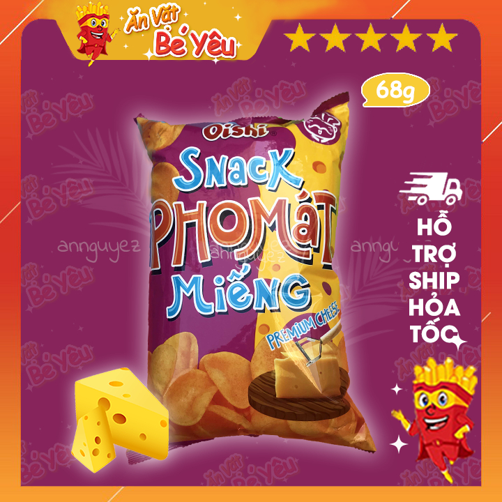 5 gói bim bim Oishi snack pho mát miếng 68g siêu to khổng lồ phomat ...