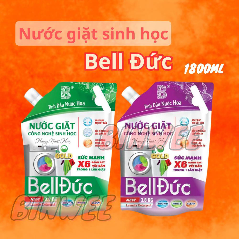 Nước giặt công nghệ sinh học Bell Đức 3.8kg làm sạch vượt trội, hương liệu nhập khẩu từ Đức, mùi hương độc lạ
