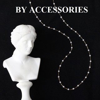 Dây chuyền titan xích phối ngọc trai nhân tạo nhỏ xinh mạ vàng 18K không gỉ WN2442 BY ACCESSORIES