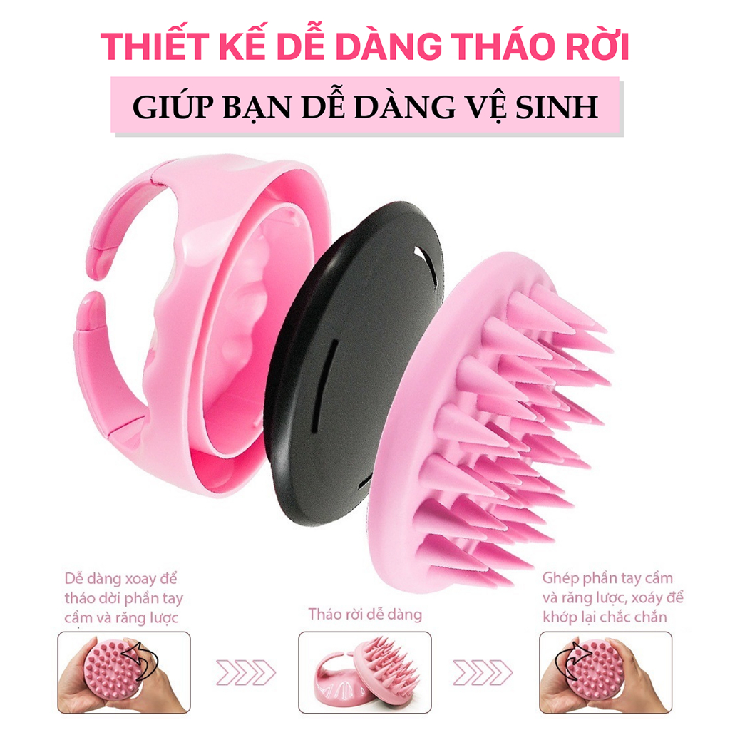 Ảnh Lược gội đầu thư giãn Massage Vườn Thảo Mộc chất liệu gai silicone cao cấp, vỏ nhựa lúa mạch an toàn 1