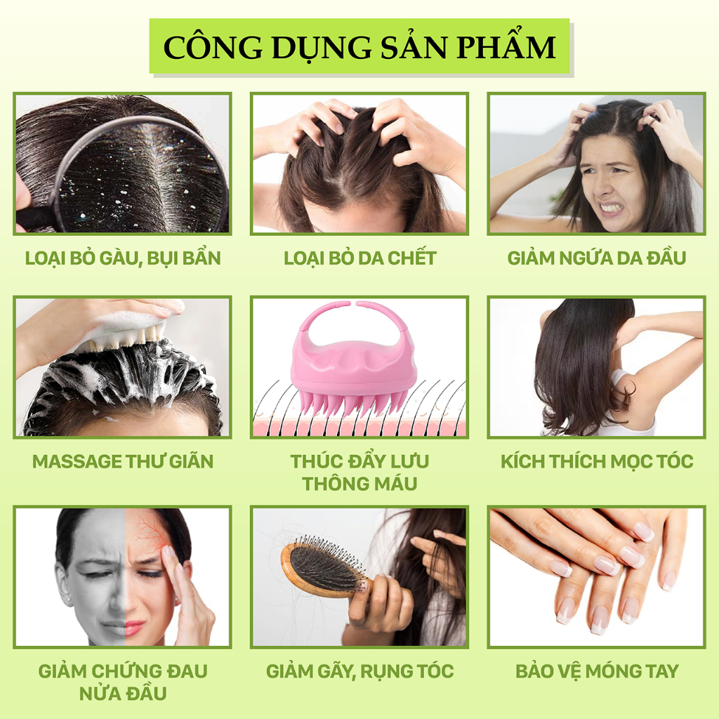 Ảnh Lược gội đầu thư giãn Massage Vườn Thảo Mộc chất liệu gai silicone cao cấp, vỏ nhựa lúa mạch an toàn 3