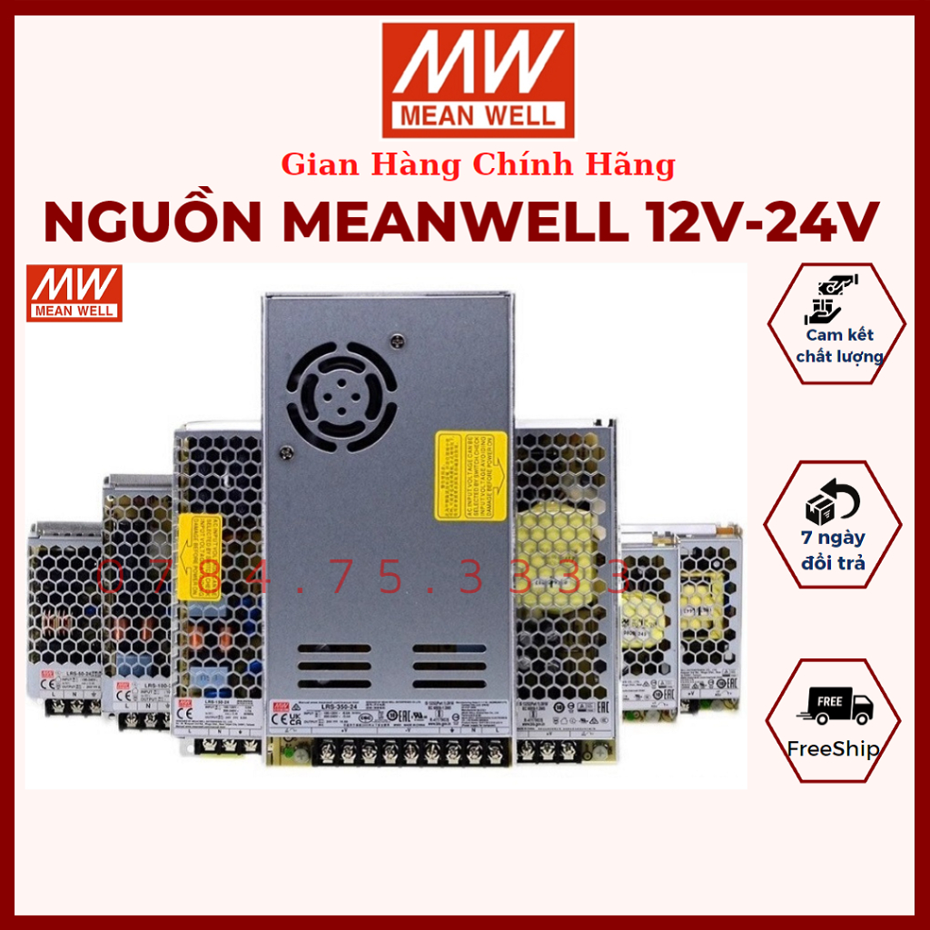 Meanwell - Nguồn Meawell 12V,24V - Đổi Nguồn 220v Sang 12v, 24v - 15A ...