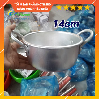 Xoong nồi nhôm vành mini nấu canh, kho cá kích thước 17cm