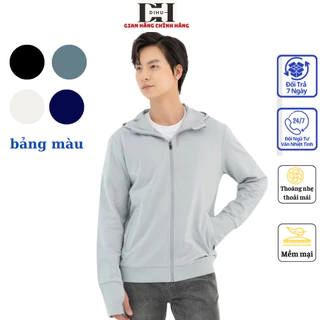 Áo chống nắng nam 2 lớp DIHU, áo đi nắng nam dày thông hơi, mát, chống tia UV, gió, bụi