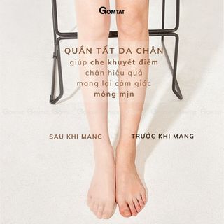 Quần tất nữ da chân GOMTAT che khuyết điểm, tàng hình xuyên thấu, siêu thoáng khí - D16-A078