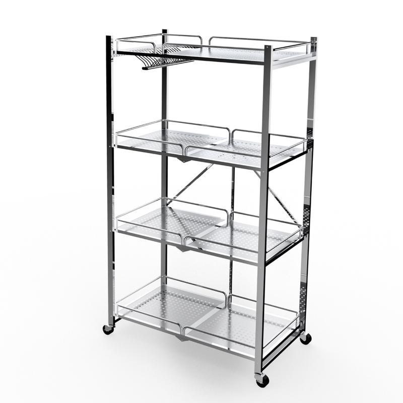 Kệ gấp gọn đa năng Deli Compact QUI PHÚC, 4 tầng, inox cao cấp, chắc chắn, xếp gọn dễ dàng