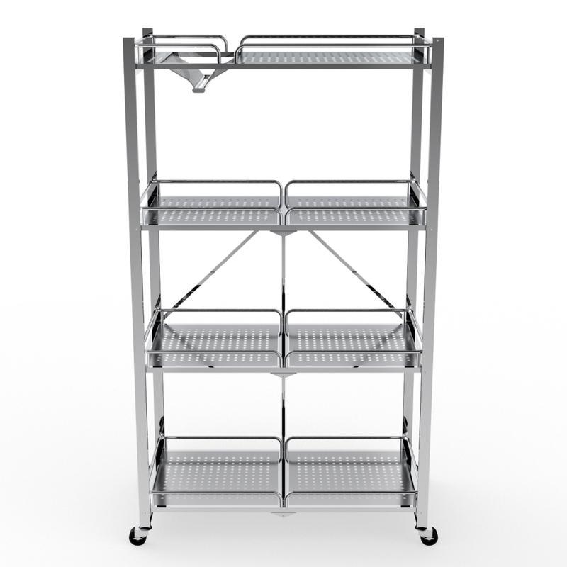 Kệ gấp gọn đa năng Deli Compact QUI PHÚC, 4 tầng, inox cao cấp, chắc chắn, xếp gọn dễ dàng