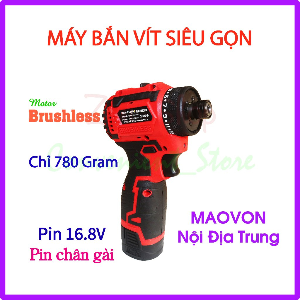 Máy bắn vít nội địa Trung siêu gọn_không chổi than_thương hiệu Maovon ...