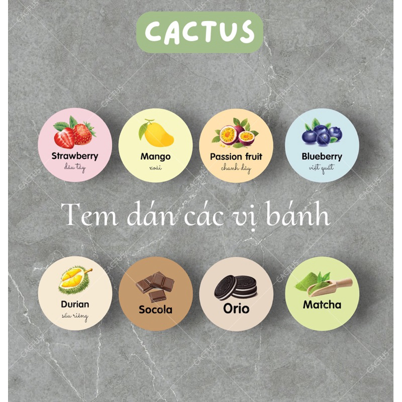 [ Sẵn ] Set 100 tem vị bánh, tem nhân bánh, tem dán hộp bánh | Shopee ...