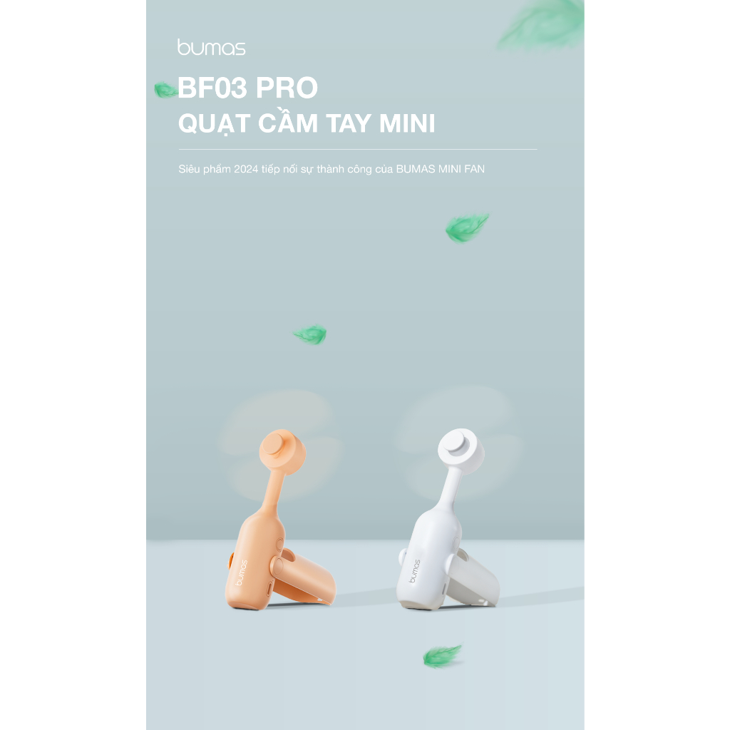 Ảnh Quạt Mini Cầm Tay BUMAS BF03 Pro - Nhỏ Gọn Tiện Lợi - Sử Dụng Đến 24H 1