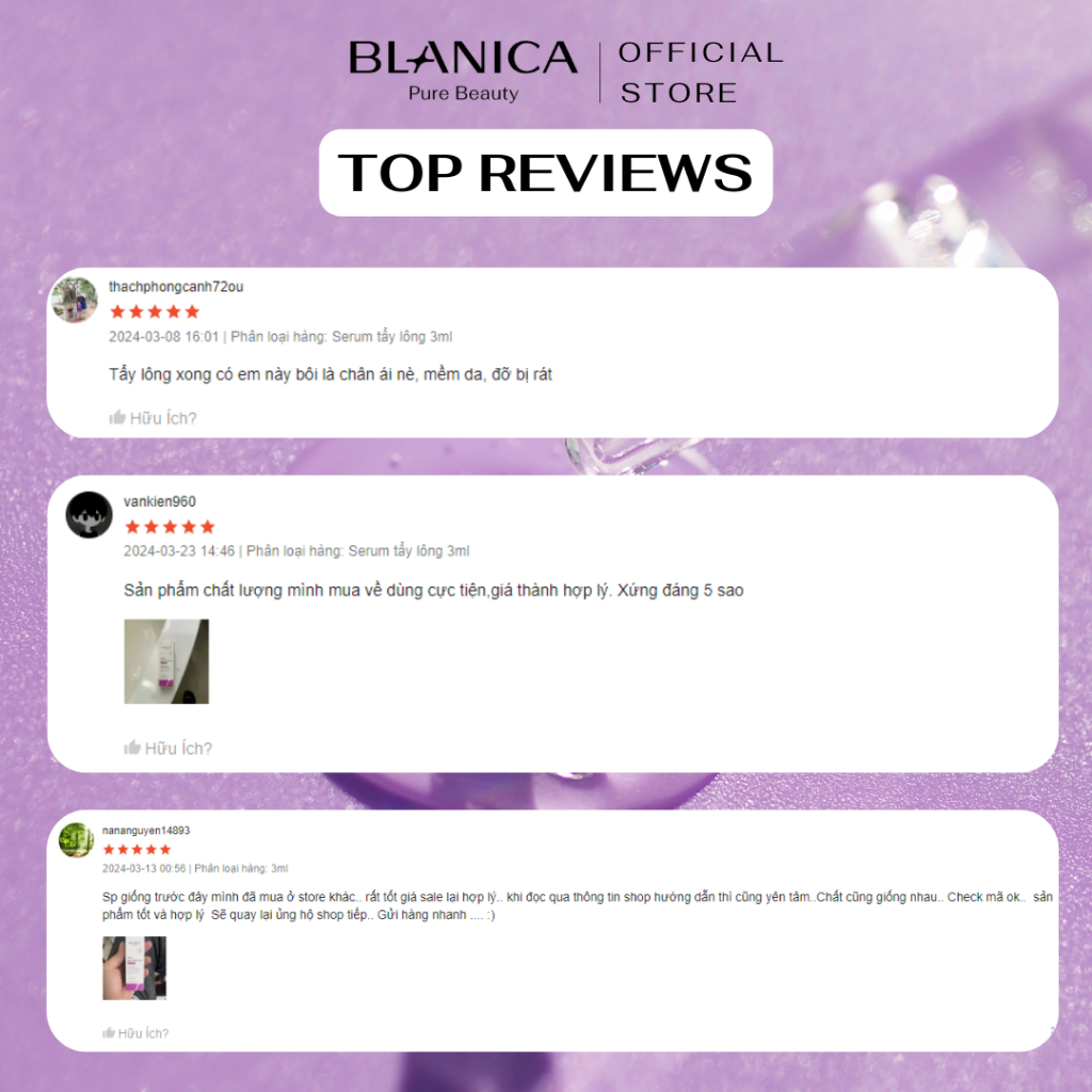 Serum sau tẩy lông BLANICA Post Hair Removal Serum 15ml, giảm kích ứng làm dịu da sau tẩy lông