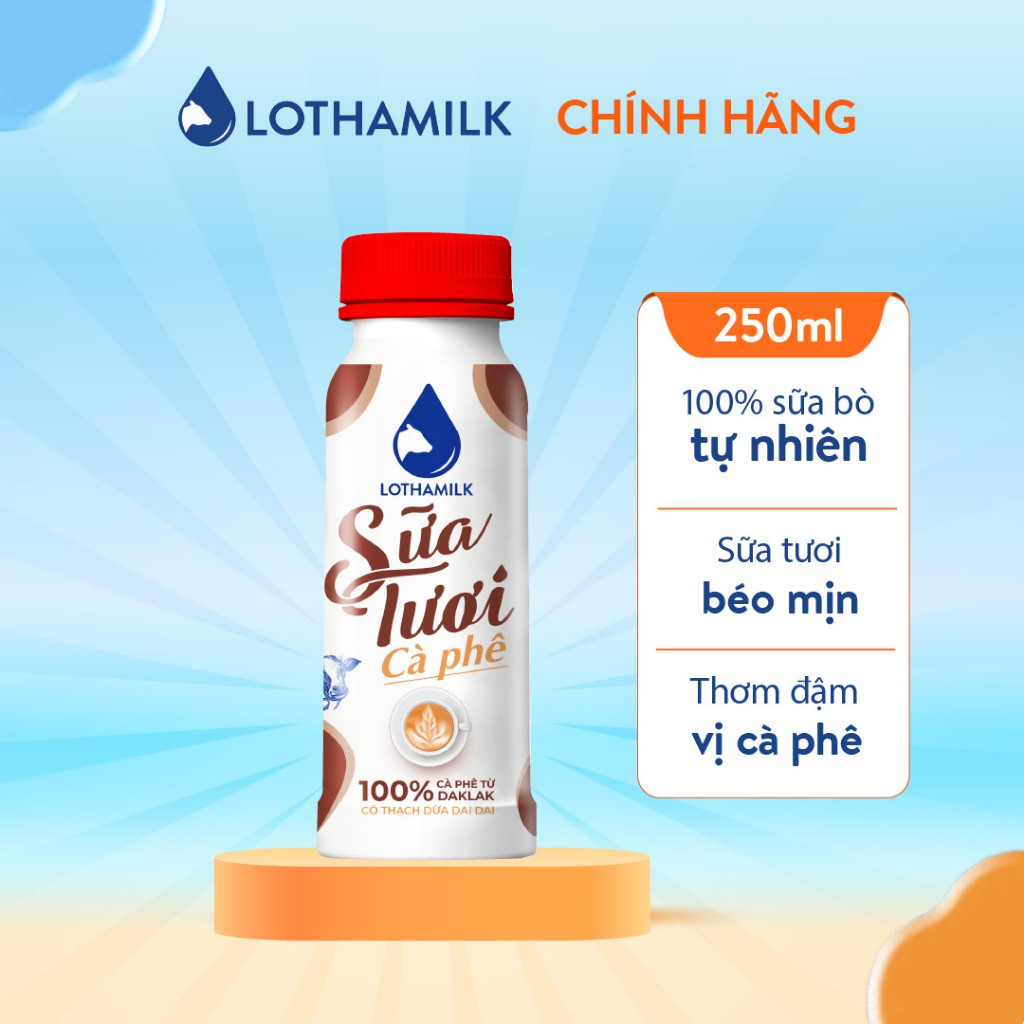 Ảnh Combo 3 Sữa Tươi Cà Phê Thanh Trùng Lothamilk chai 250ml 1