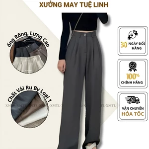 Quần dài ống rộng nữ vải ruby cao cấp, quần suông ống đứng lưng cao 1khuy trước tôn dáng M668 – XMTL