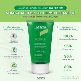 Gel rửa mặt sạch sâu dịu nhẹ dành cho da dầu mụn Noreva Actipur Dermo - Cleansing Gel 150ml