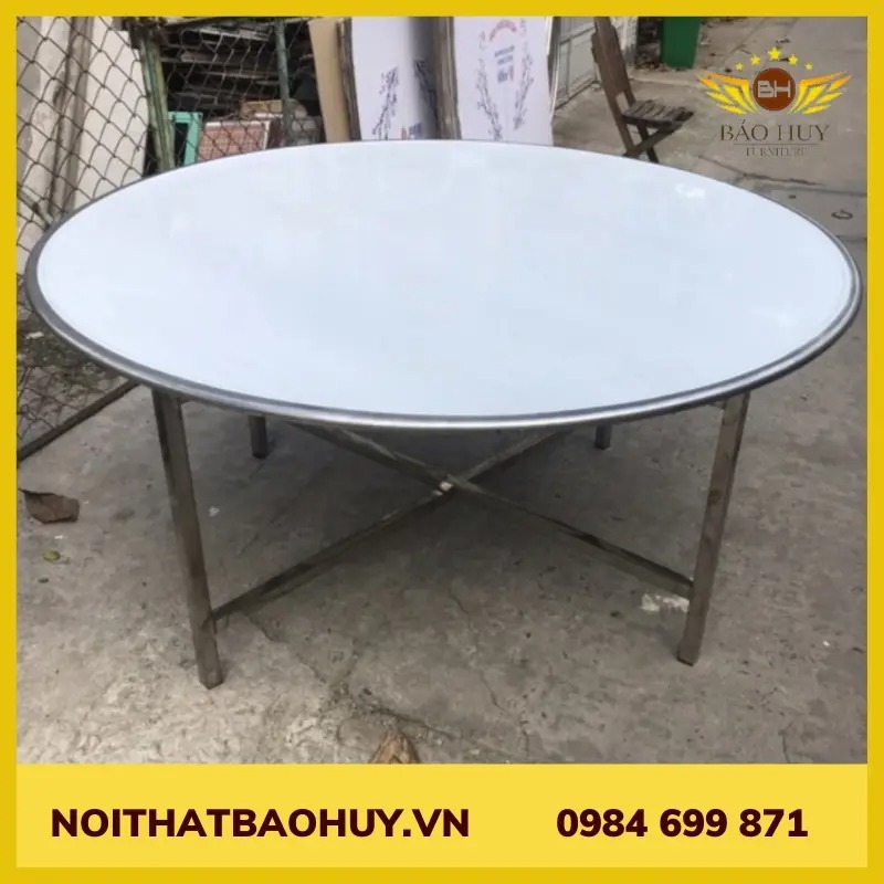 Bàn tròn inox 430 1m4 chân rời DN009 | Shopee Việt Nam