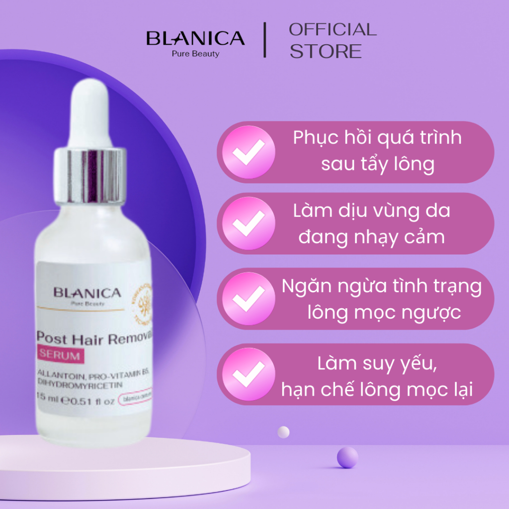 Ảnh Serum sau tẩy lông, triệt lông, wax lông làm giảm kích ứng và ức chế mọc lông BLANICA  15ml 3