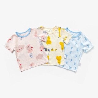 Áo Thun Cotton Mùa Hè Mềm Mịn, Thoáng Mát, Phong Cách Hàn Quốc Cho Bé Trai Bé Gái