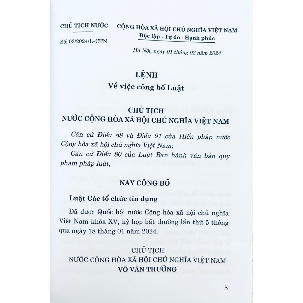 Ảnh Sách - Luật Các Tổ Chức Tín Dụng 2