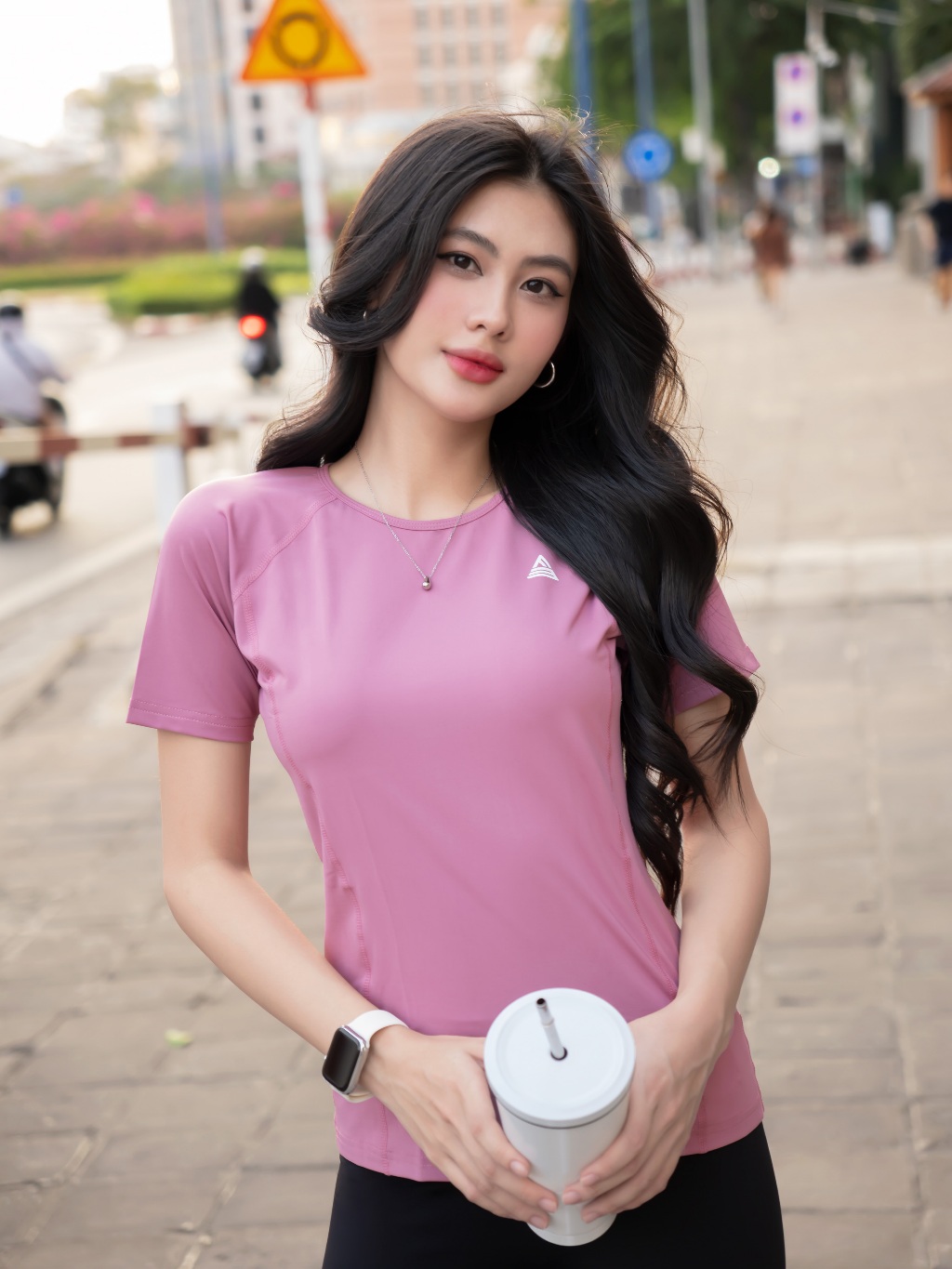 Ảnh Áo tập gym yoga nữ Fitme Sigma phối lưới thông thoáng, vải cao cấp co giãn 4 chiều thấm hút mồ hôi tốt ATSM 4