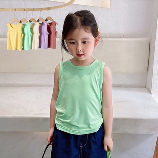 [COTTON ĐANH MỊN] Áo Ba Lỗ Cotton Mềm Mịn, Co Giãn, Thoáng Mát 6 Màu Basic Cho Bé Trai Bé Gái