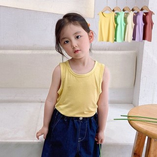 [COTTON ĐANH MỊN] Áo Ba Lỗ Cotton Mềm Mịn, Co Giãn, Thoáng Mát 6 Màu Basic Cho Bé Trai Bé Gái