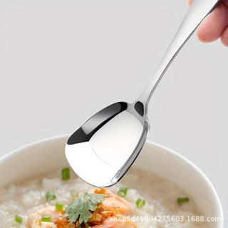 Combo 5 muông vuông lớn đáy vuông loại lớn  inox 304 dài 18,7cm dùng ăn cơm ăn súp chất lượng tốt