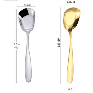 Combo 5 muông vuông lớn đáy vuông loại lớn  inox 304 dài 18,7cm dùng ăn cơm ăn súp chất lượng tốt
