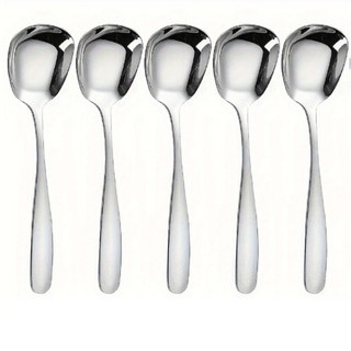 Combo 5 muông vuông lớn đáy vuông loại lớn  inox 304 dài 18,7cm dùng ăn cơm ăn súp chất lượng tốt