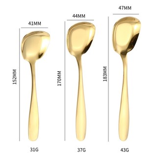 ( Muỗng vuông ) Muỗng Inox 304 Lòng Vuông Sâu Khắc Trên Thân Rõ Ràng  Vừa Miệng 2 Màu Vàng và Bạc