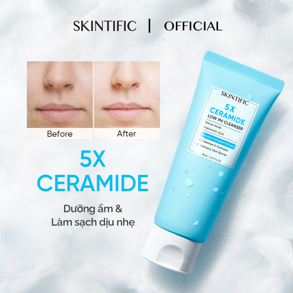 Sữa rửa mặt pH thấp 5X Ceramide SKINTIFIC 80ml (đơn lẻ) | Shopee Việt Nam