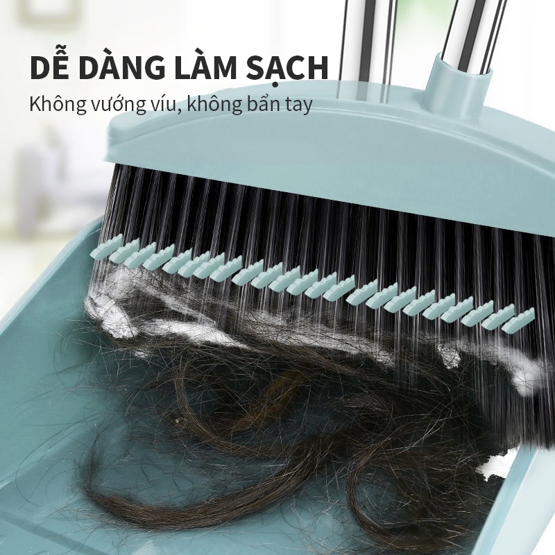 ICON Bộ Chổi Quét Nhà Kèm Hốt Rác Cán Dài