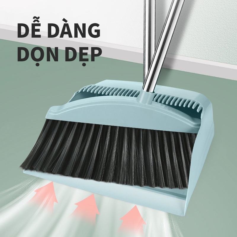 ICON Bộ Chổi Quét Nhà Kèm Hốt Rác Cán Dài
