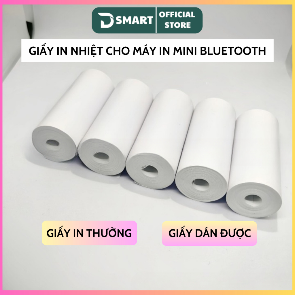 Giấy in nhiệt K57 ( 57x30mm ) - Giấy in dán được dùng cho máy in mini ...
