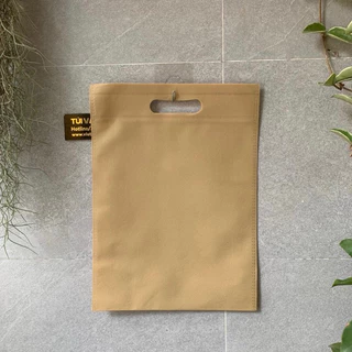 Túi vải không dệt đục lỗ, nhỏ gọn, tiện lợi, màu be carton