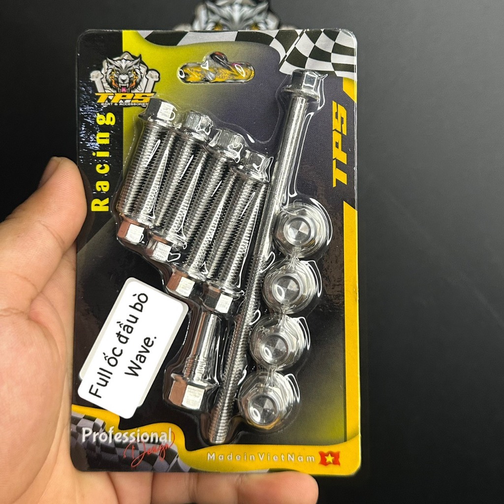 Combo full ốc đầu bò Wave, Dream, Funeo, Fuled thương hiệu TPS chất liệu inox 304 cao cấp